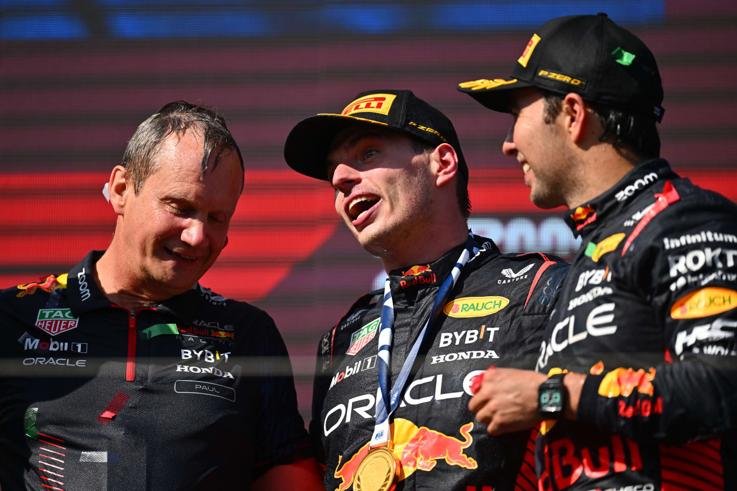 BUDAPEST, HUNGARY - JULY 23: Race winner Max Verstappen of the Netherlands and Oracle Red Bull