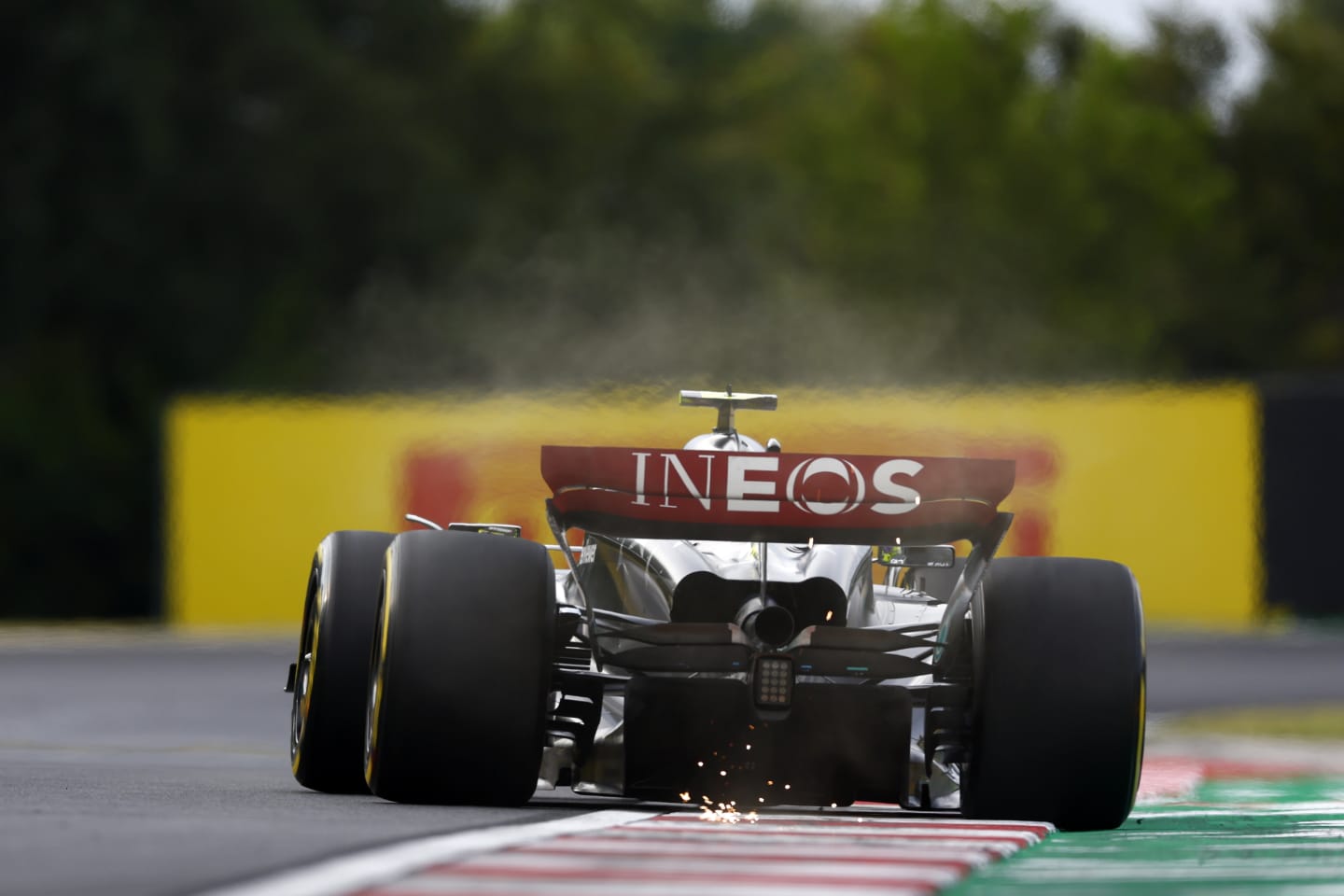 BUDAPEST, HUNGARY - JULY 21: Lewis Hamilton of Great Britain driving the (44) Mercedes AMG Petronas