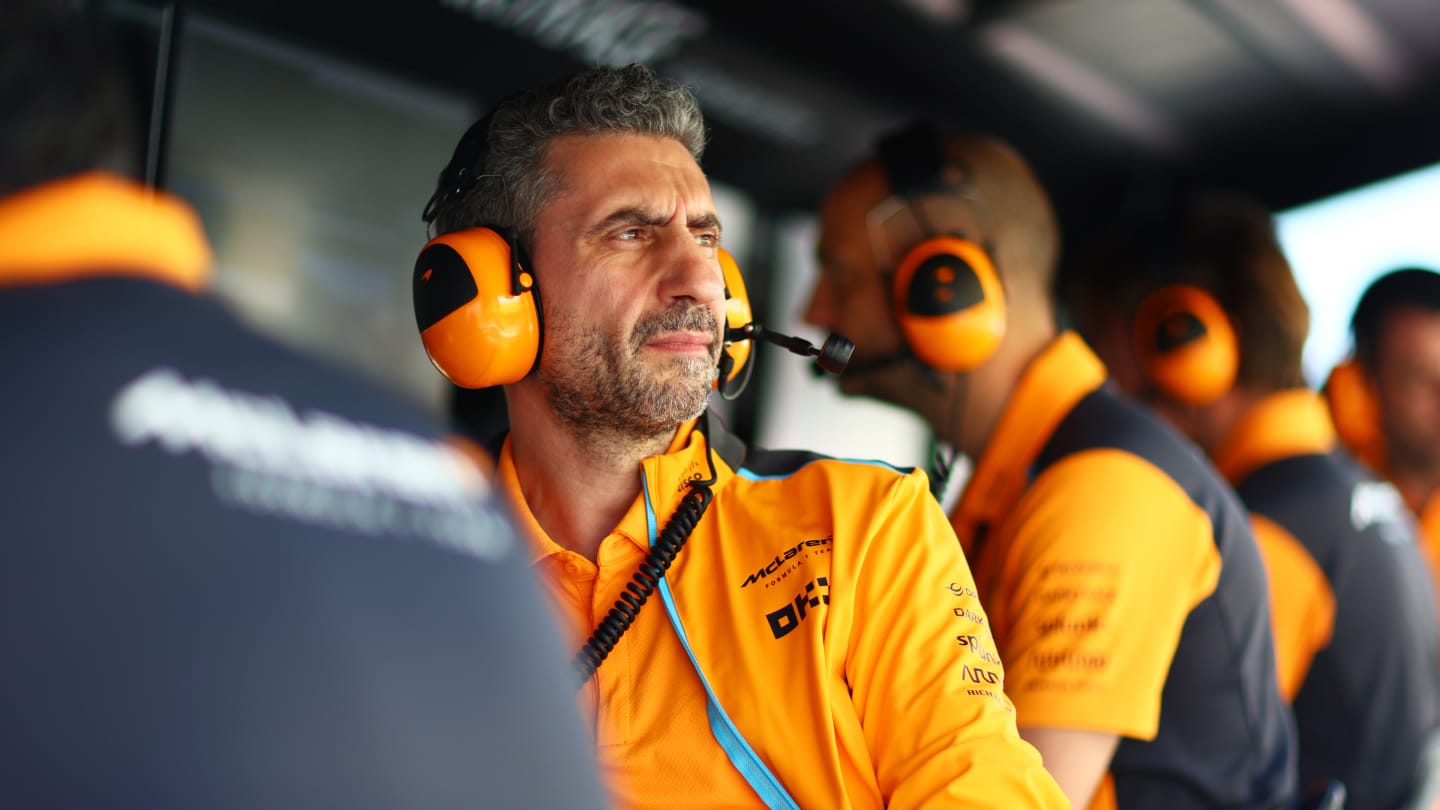 BUDAPEST, HUNGARY - JULY 22: McLaren Team Principal Andrea Stella looks on from the pitwall during