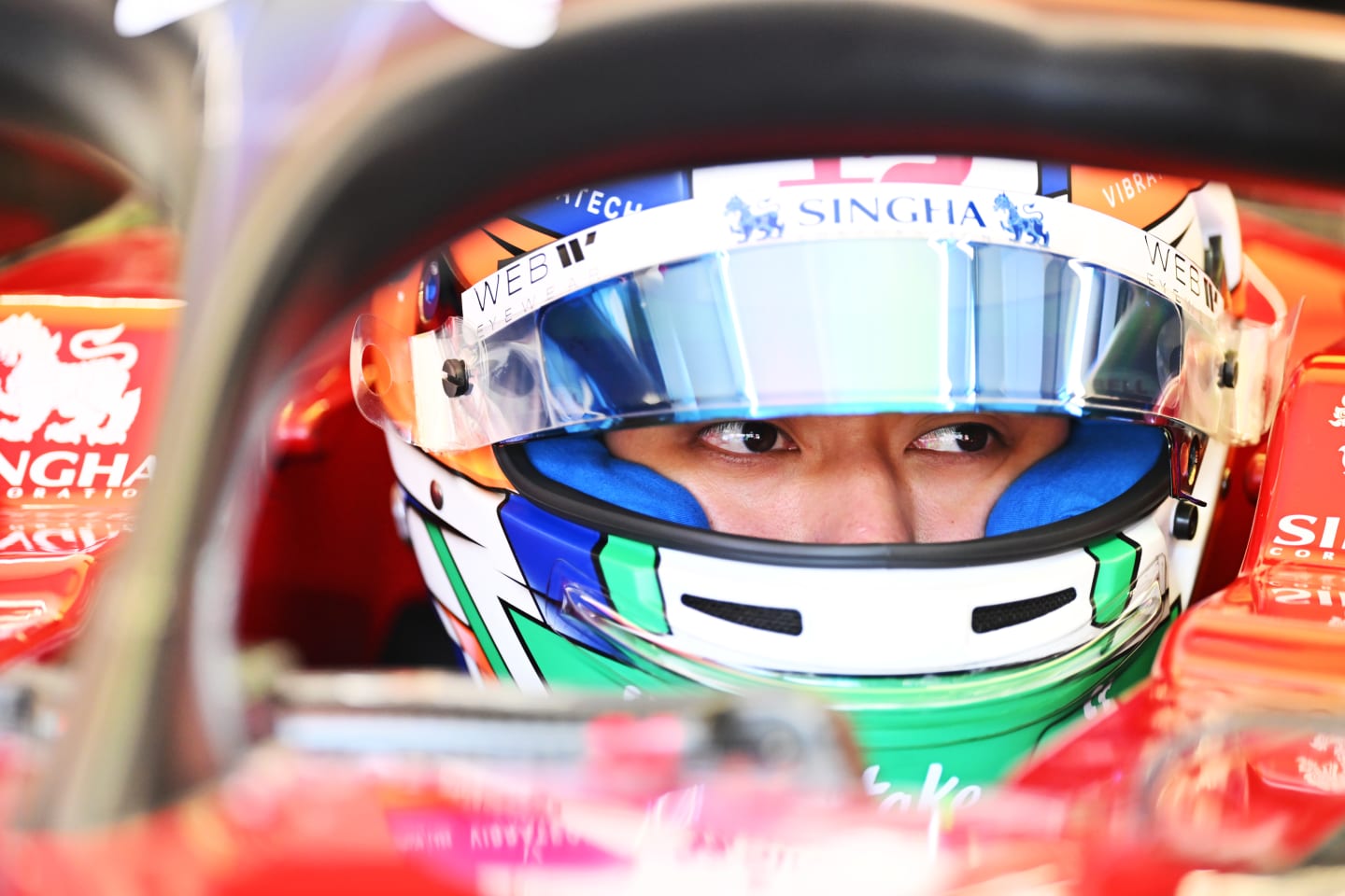 BUDAPEST, HUNGARY - JULY 22: Zhou Guanyu of China and Alfa Romeo F1 prepares to drive in the garage
