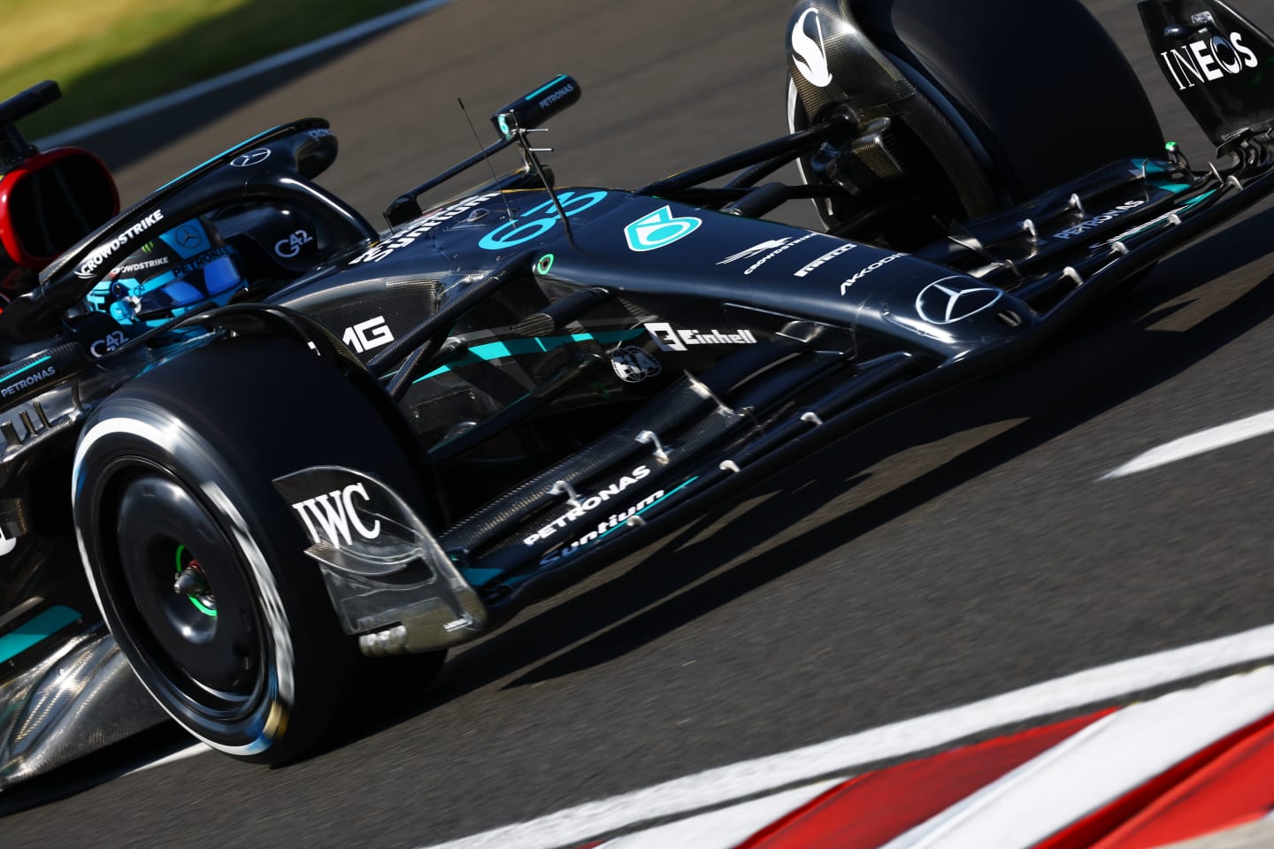 BUDAPEST, HUNGARY - JULY 22: George Russell of Great Britain driving the (63) Mercedes AMG Petronas