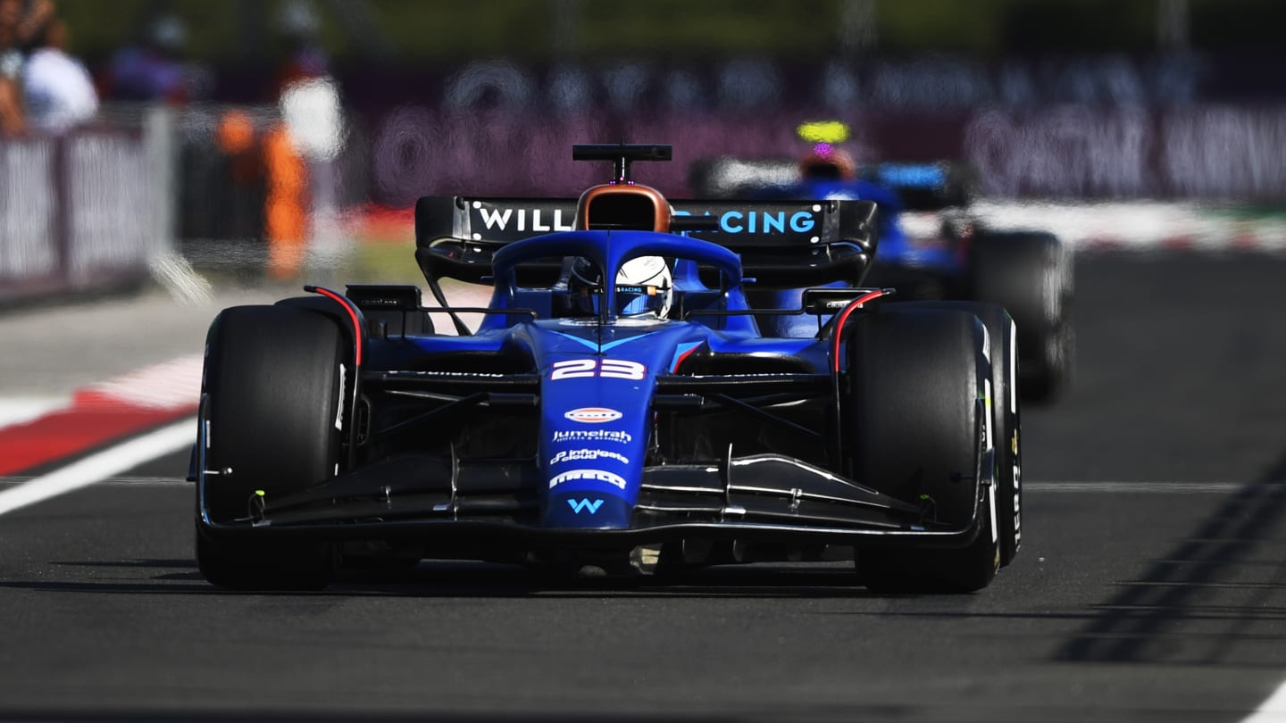 BUDAPEST, HUNGARY - JULY 22: Alexander Albon of Thailand driving the (23) Williams FW45 Mercedes on track during qualifying ahead of the F1 Grand Prix of Hungary at Hungaroring on July 22, 2023 in Budapest, Hungary. (Photo by Rudy Carezzevoli - Formula 1/Formula 1 via Getty Images)