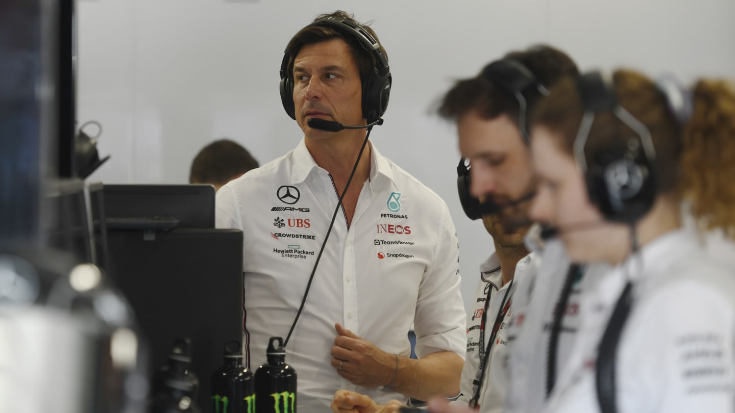 BUDAPEST, HUNGARY - JULY 22: Mercedes GP Executive Director Toto Wolff looks on in the garage