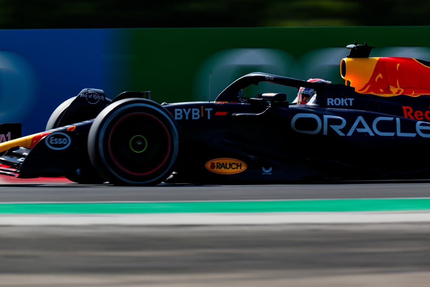 BUDAPEST, HUNGARY - JULY 22: Max Verstappen of Red Bull Racing and The Netherlands  during qualifying ahead of the F1 Grand Prix of Hungary at Hungaroring on July 22, 2023 in Budapest, Hungary. (Photo by Peter Fox/Getty Images)