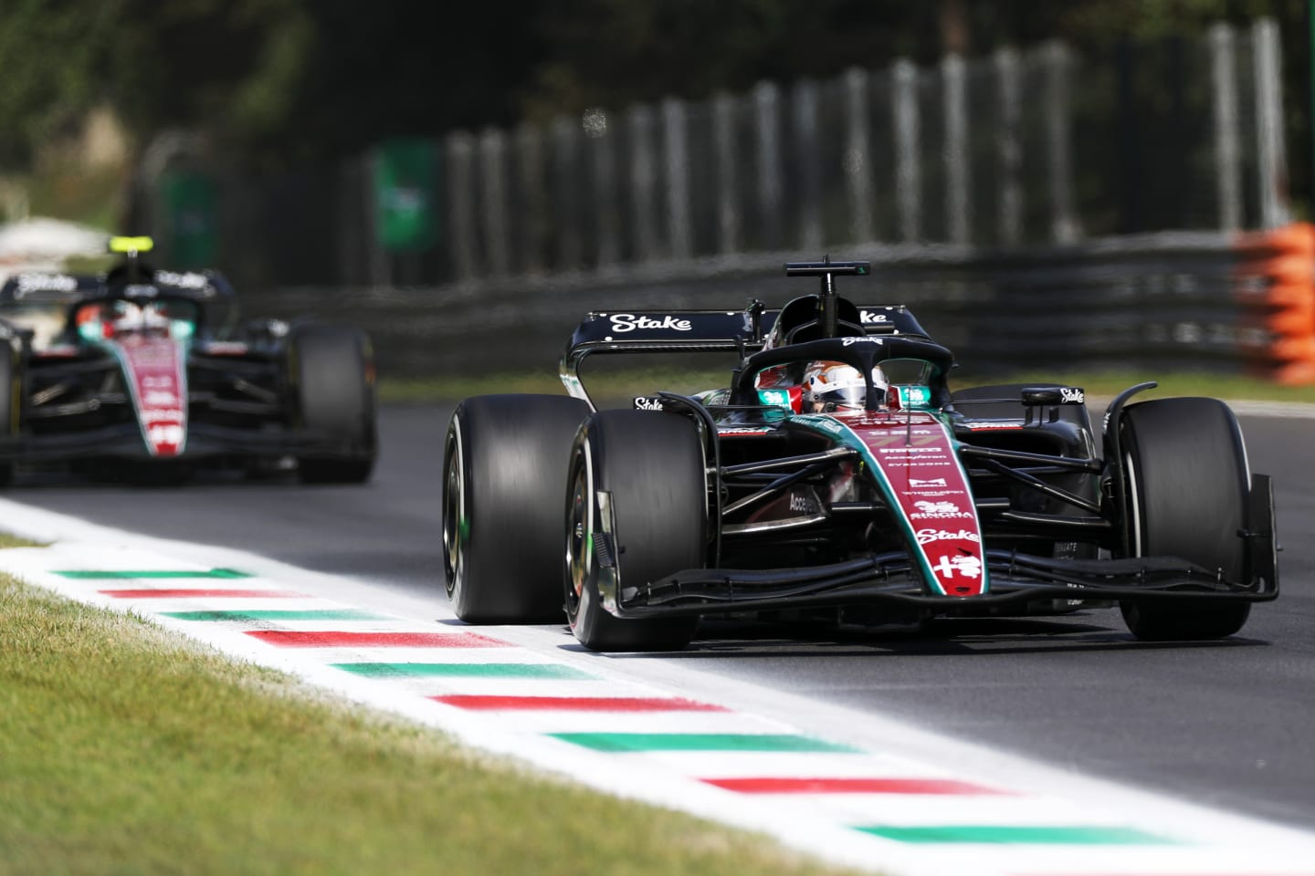 MONZA, ITALY - SEPTEMBER 03: Valtteri Bottas of Finland driving the (77) Alfa Romeo F1 C43 Ferrari on track during the F1 Grand Prix of Italy at Autodromo Nazionale Monza on September 03, 2023 in Monza, Italy. (Photo by Peter Fox/Getty Images)