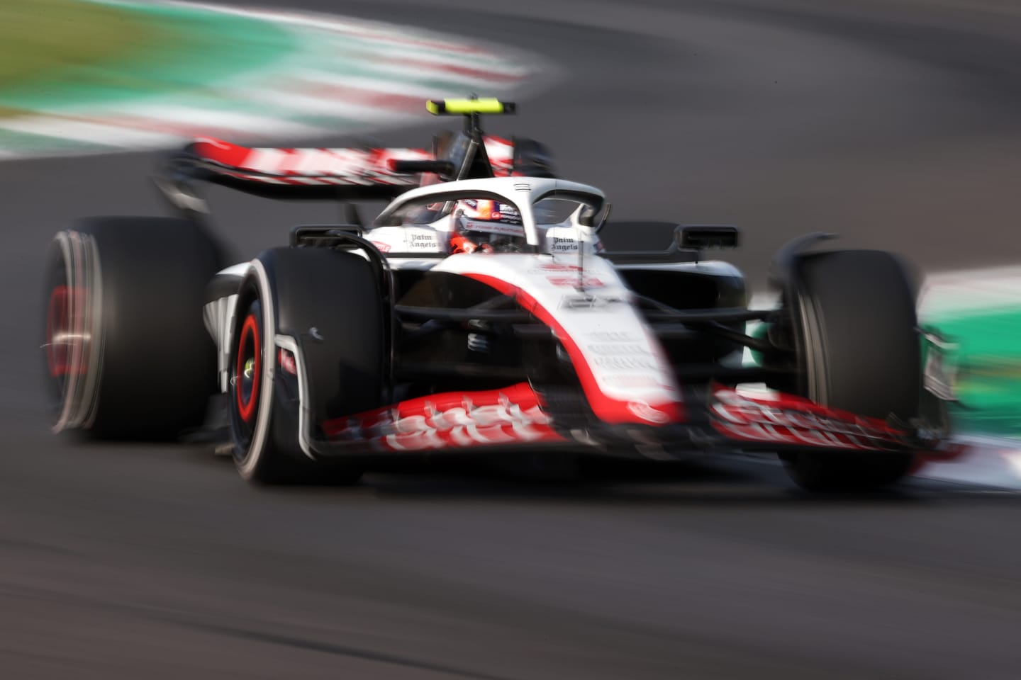 MONZA, ITALY - SEPTEMBER 01: Nico Hulkenberg of Germany driving the (27) Haas F1 VF-23 Ferrari on track during practice ahead of the F1 Grand Prix of Italy at Autodromo Nazionale Monza on September 01, 2023 in Monza, Italy. (Photo by Ryan Pierse/Getty Images)