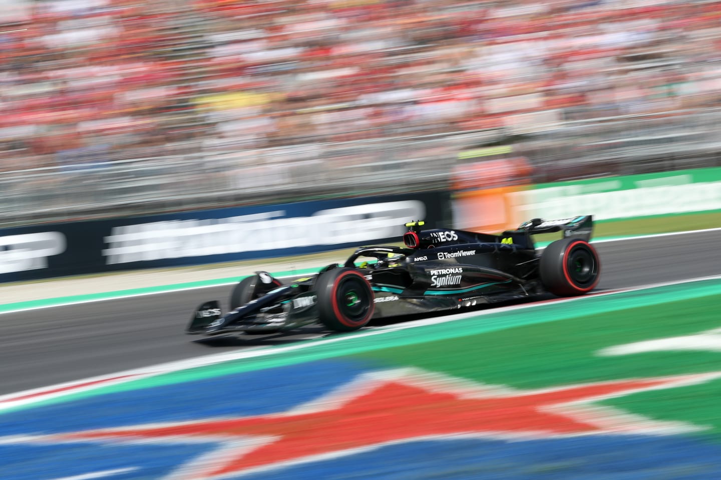 MONZA, ITALY - SEPTEMBER 02: Lewis Hamilton of Great Britain driving the (44) Mercedes AMG Petronas