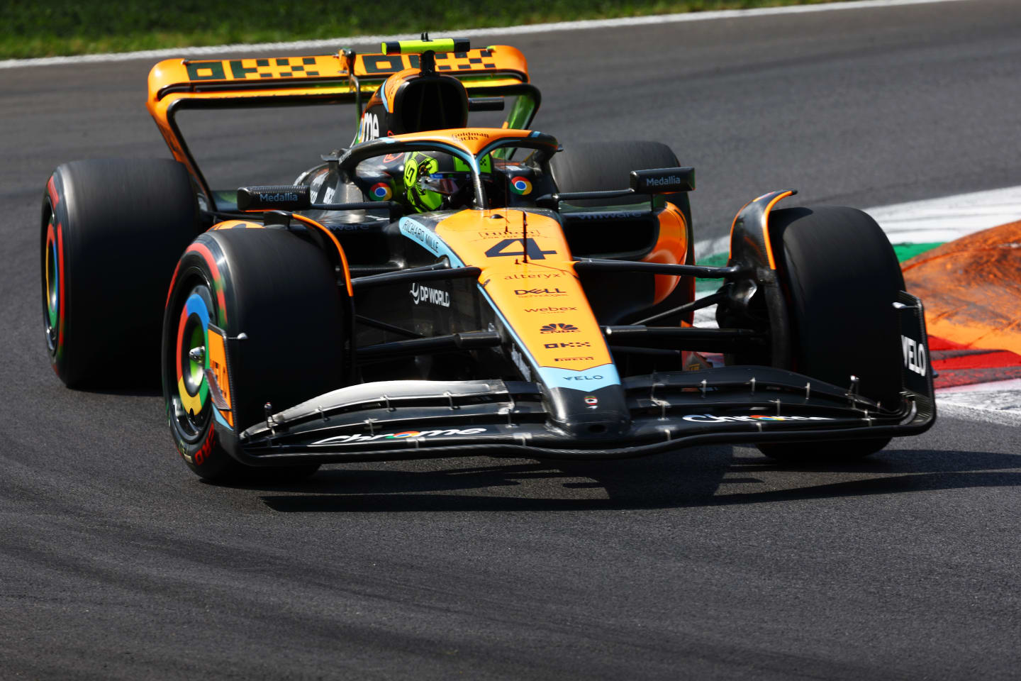 MONZA, ITALY - SEPTEMBER 02: Lando Norris of Great Britain driving the (4) McLaren MCL60 Mercedes