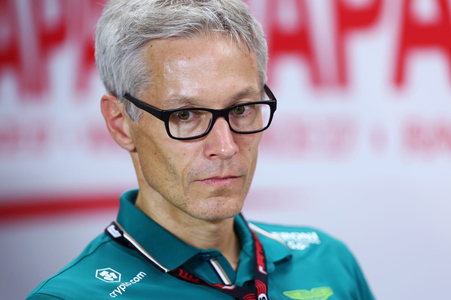 SUZUKA, JAPAN - SEPTEMBER 22: Mike Krack, Team Principal of the Aston Martin F1 Team attends the Team Principals Press Conference during practice ahead of the F1 Grand Prix of Japan at Suzuka International Racing Course on September 22, 2023 in Suzuka, Japan. (Photo by Dan Istitene/Getty Images)