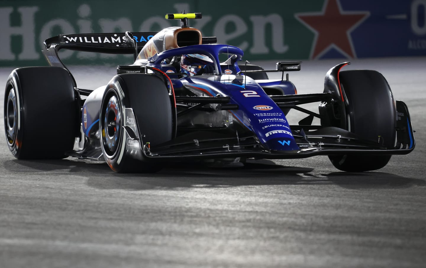 LAS VEGAS, NEVADA - NOVEMBER 17: Logan Sargeant of United States driving the (2) Williams FW45