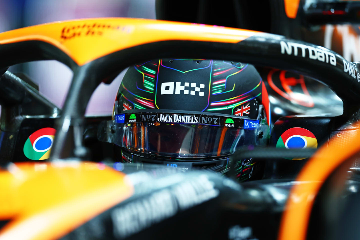 LAS VEGAS, NEVADA - NOVEMBER 17: Oscar Piastri of Australia and McLaren prepares to drive in the
