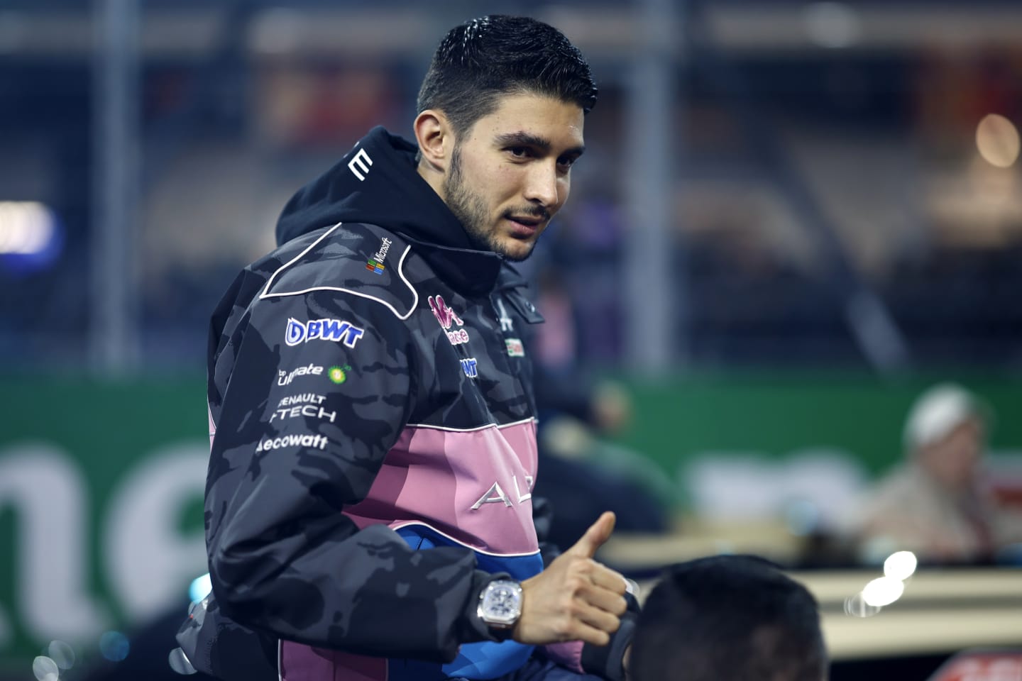 LAS VEGAS, NEVADA - NOVEMBER 18: Esteban Ocon of France and Alpine F1 looks on from the drivers