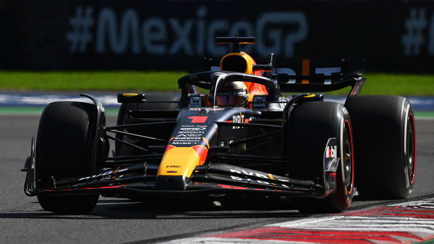 MEXICO CITY, MEXICO - OCTOBER 29: Max Verstappen of the Netherlands driving the (1) Oracle Red Bull