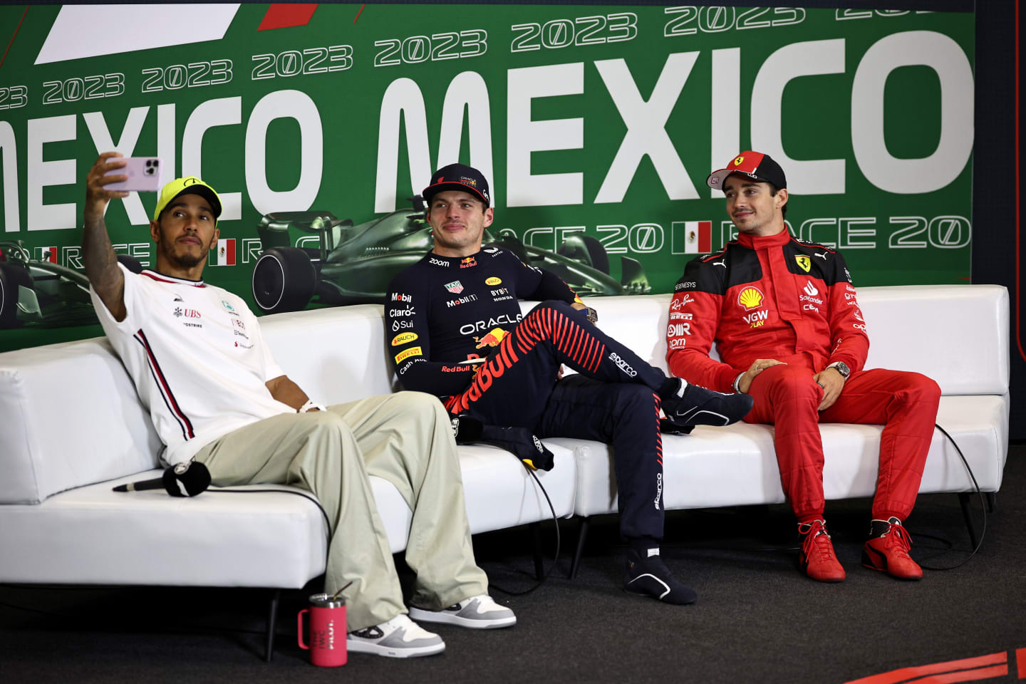 MEXICO CITY, MEXICO - OCTOBER 29: Second placed Lewis Hamilton of Great Britain and Mercedes talks