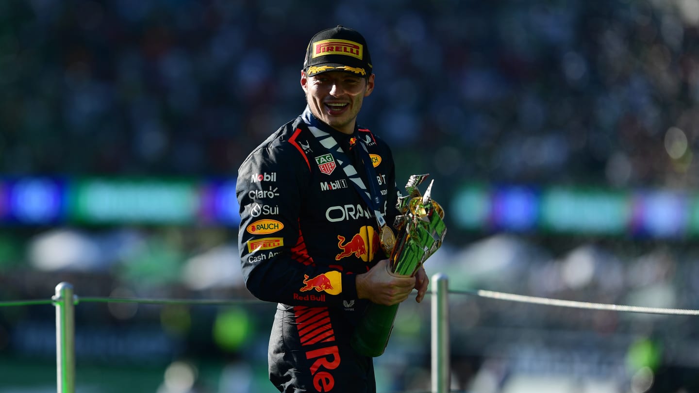 MEXICO CITY, MEXICO - OCTOBER 29: Race winner Max Verstappen of the Netherlands and Oracle Red Bull