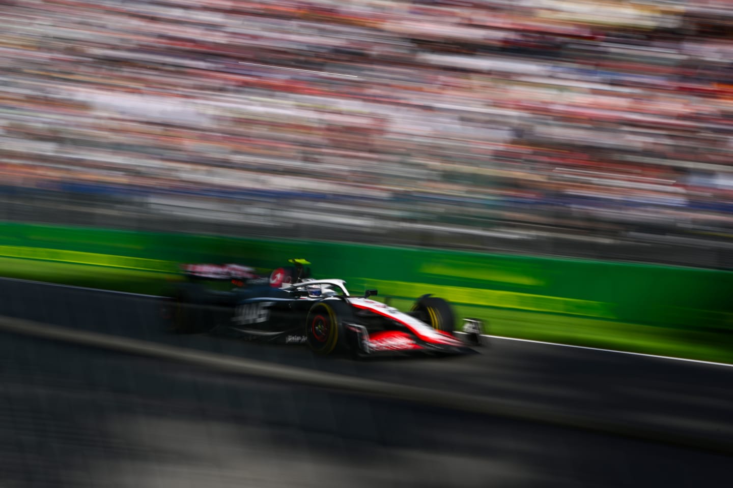 MEXICO CITY, MEXICO - OCTOBER 27: Nico Hulkenberg of Germany driving the (27) Haas F1 VF-23 Ferrari on track during practice ahead of the F1 Grand Prix of Mexico at Autodromo Hermanos Rodriguez on October 27, 2023 in Mexico City, Mexico. (Photo by Clive Mason - Formula 1/Formula 1 via Getty Images)