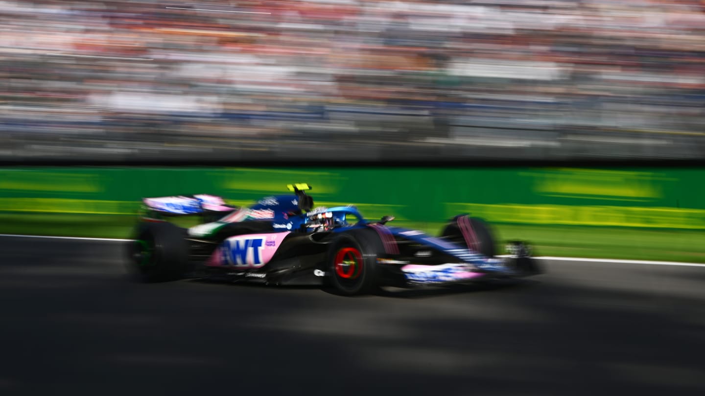 MEXICO CITY, MEXICO - OCTOBER 27: Pierre Gasly of France driving the (10) Alpine F1 A523 Renault on track during practice ahead of the F1 Grand Prix of Mexico at Autodromo Hermanos Rodriguez on October 27, 2023 in Mexico City, Mexico. (Photo by Clive Mason - Formula 1/Formula 1 via Getty Images)