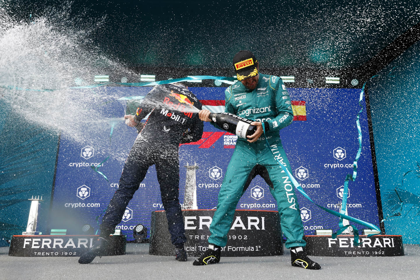MIAMI, FLORIDA - MAY 07:  Race winner Max Verstappen of the Netherlands and Oracle Red Bull Racing