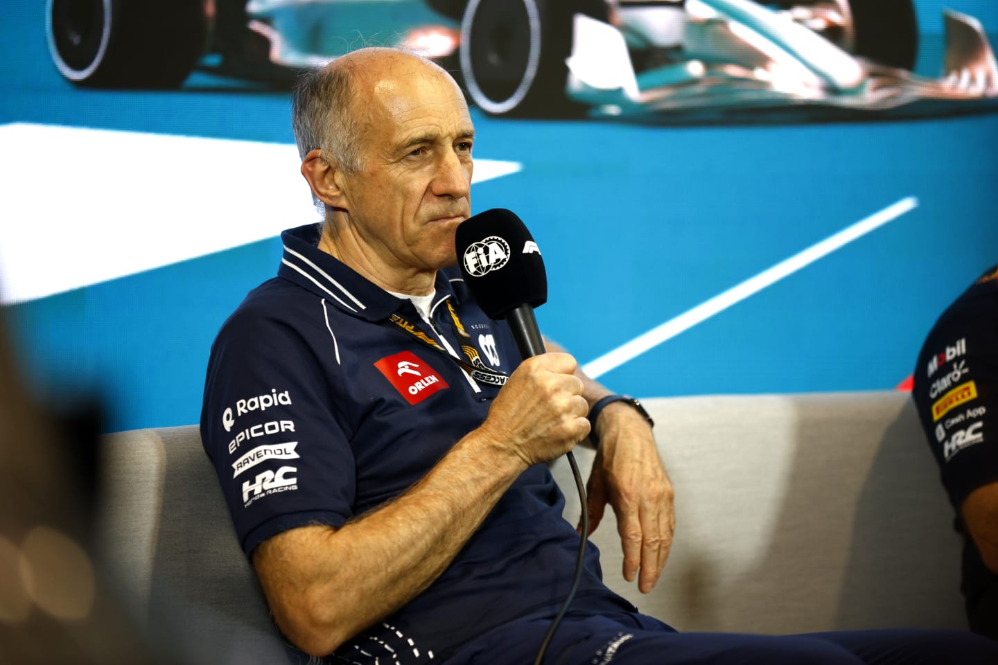 MIAMI, FLORIDA - MAY 05: Scuderia AlphaTauri Team Principal Franz Tost attends the Team Principals Press Conference during practice ahead of the F1 Grand Prix of Miami at Miami International Autodrome on May 05, 2023 in Miami, Florida. (Photo by Jared C. Tilton/Getty Images)