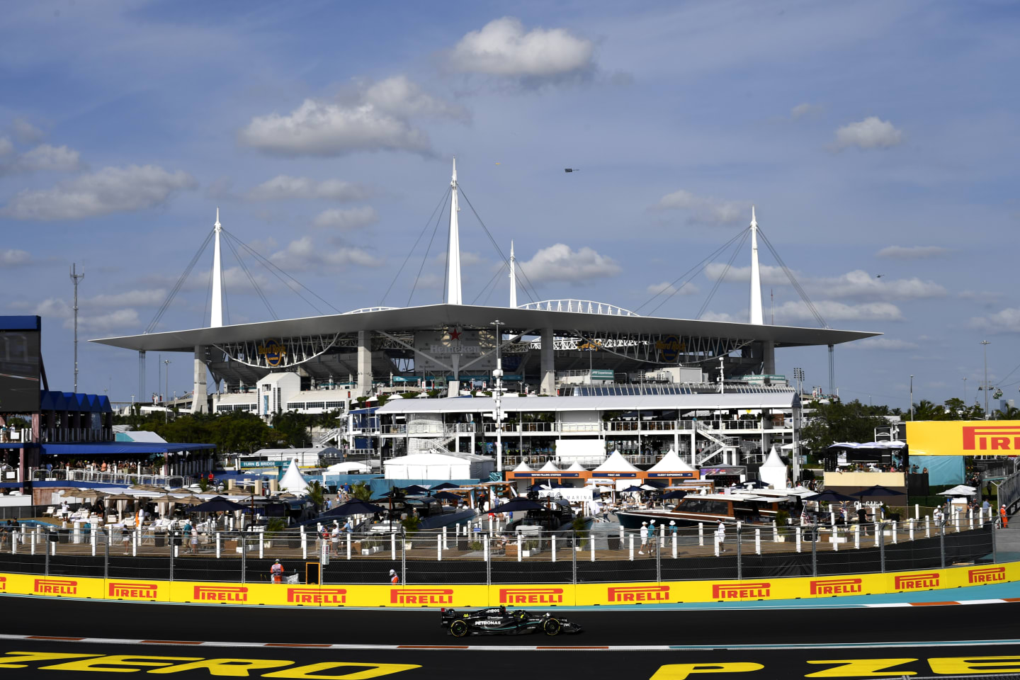 MIAMI, FLORIDA - MAY 05: Lewis Hamilton of Great Britain driving the (44) Mercedes AMG Petronas F1