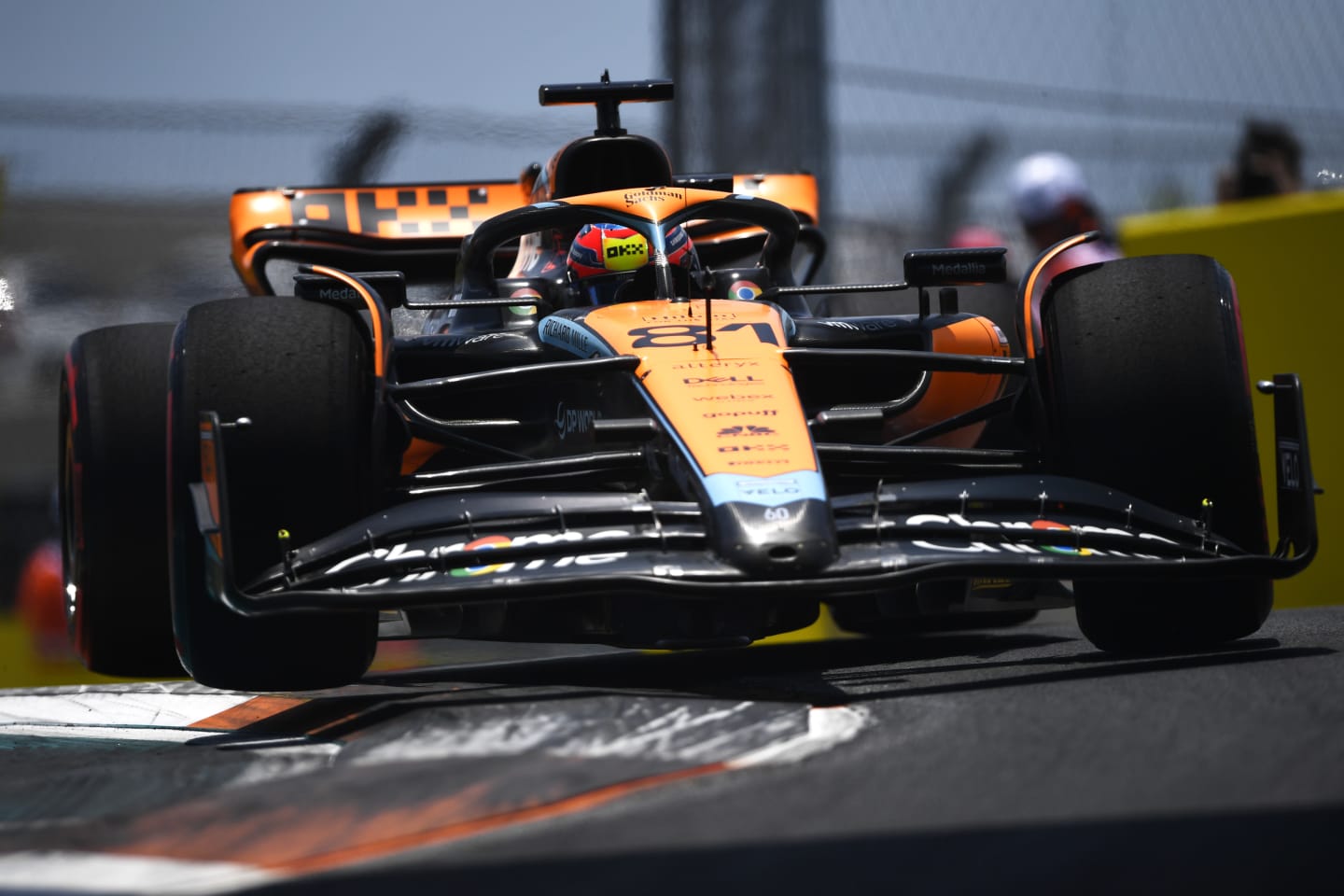 MIAMI, FLORIDA - MAY 06: Oscar Piastri of Australia driving the (81) McLaren MCL60 Mercedes on track during final practice ahead of the F1 Grand Prix of Miami at Miami International Autodrome on May 06, 2023 in Miami, Florida. (Photo by Rudy Carezzevoli/Getty Images)