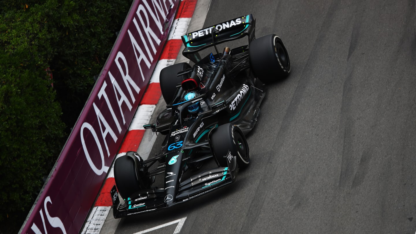 MONTE-CARLO, MONACO - MAY 28: George Russell of Great Britain driving the (63) Mercedes AMG