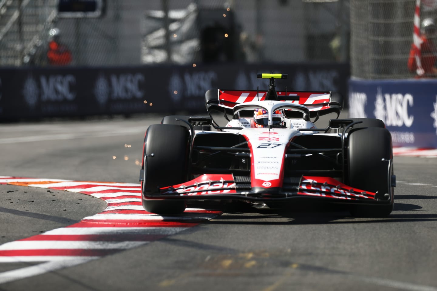 MONTE-CARLO, MONACO - MAY 27: Nico Hulkenberg of Germany driving the (27) Haas F1 VF-23 Ferrari on track during qualifying ahead of the F1 Grand Prix of Monaco at Circuit de Monaco on May 27, 2023 in Monte-Carlo, Monaco. (Photo by Peter Fox/Getty Images)