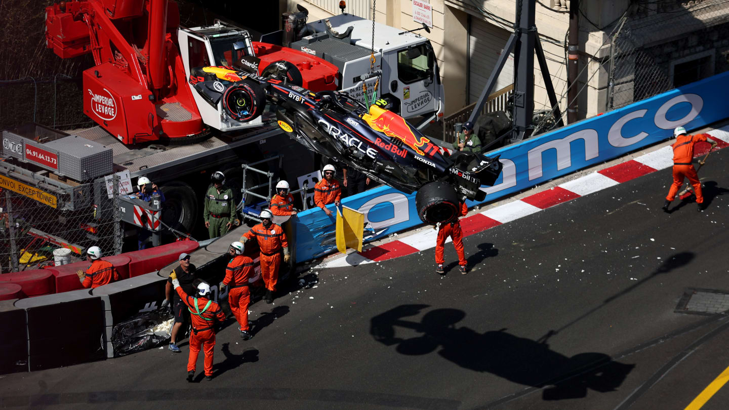 MONTE-CARLO, MONACO - MAY 27: The car of Sergio Perez of Mexico and Oracle Red Bull Racing is