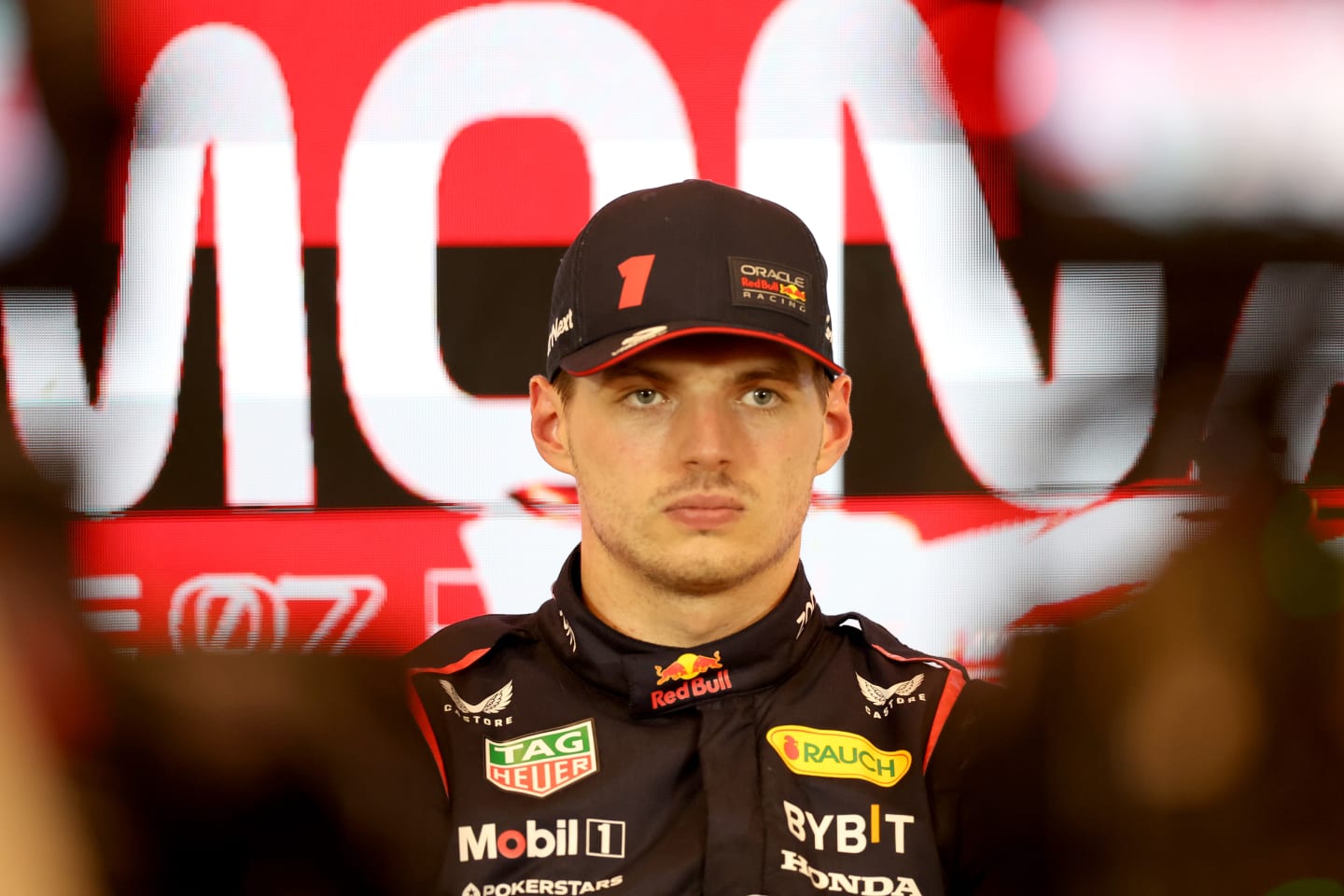 MONTE-CARLO, MONACO - MAY 27: Pole position qualifier Max Verstappen of the Netherlands and Oracle Red Bull Racing attends the press conference after qualifying ahead of the F1 Grand Prix of Monaco at Circuit de Monaco on May 27, 2023 in Monte-Carlo, Monaco. (Photo by Bryn Lennon/Getty Images)
