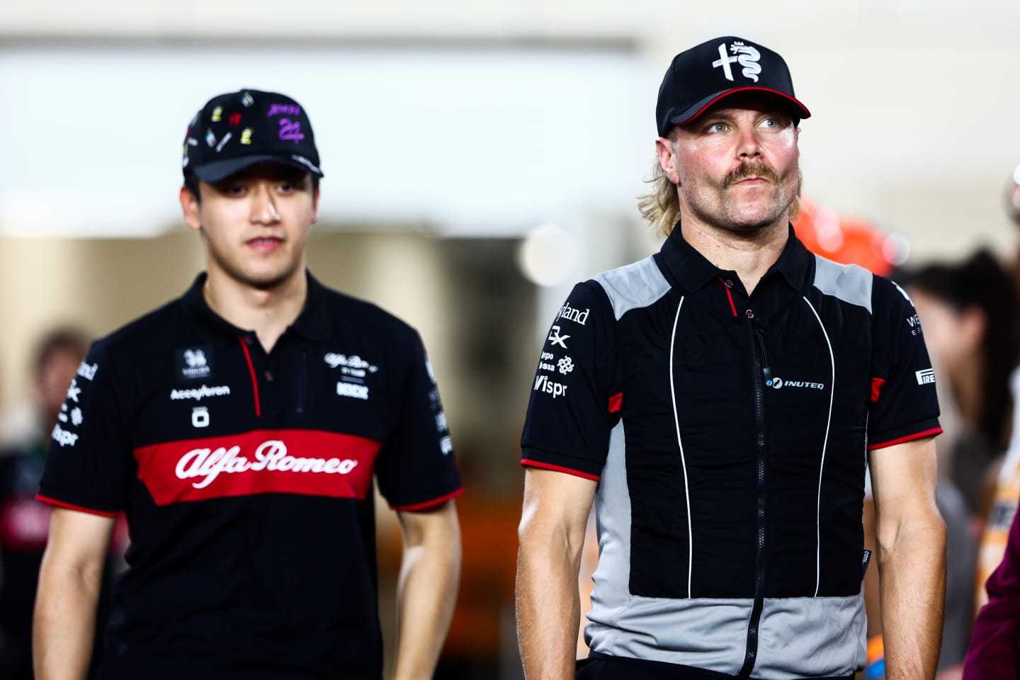LUSAIL CITY, QATAR - OCTOBER 08: Valtteri Bottas of Finland and Alfa Romeo F1 looks on from the