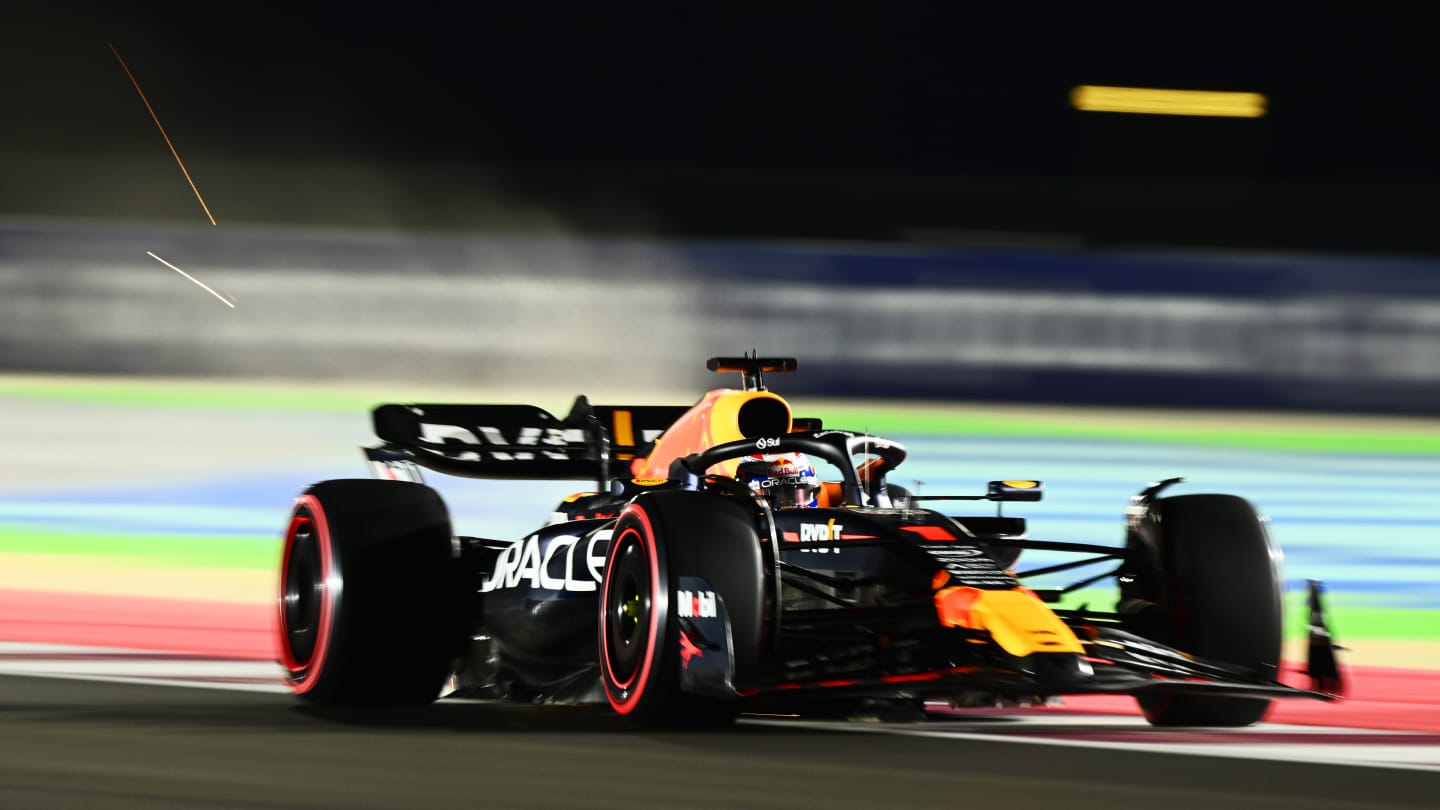 LUSAIL CITY, QATAR - OCTOBER 06: Max Verstappen of the Netherlands driving the (1) Oracle Red Bull