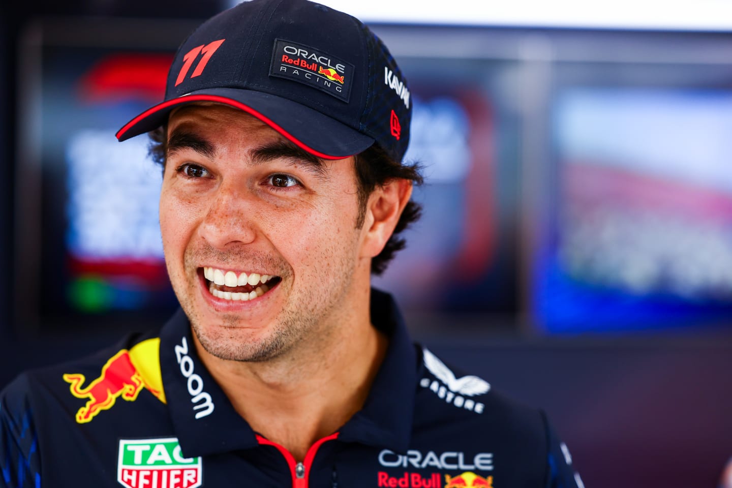 LUSAIL CITY, QATAR - OCTOBER 05: Sergio Perez of Mexico and Oracle Red Bull Racing looks on in the