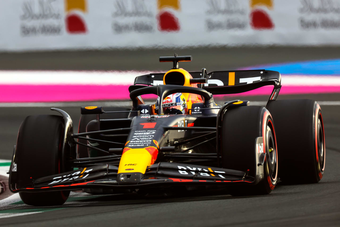 JEDDAH, SAUDI ARABIA - MARCH 18: Max Verstappen of the Netherlands driving the (1) Oracle Red Bull