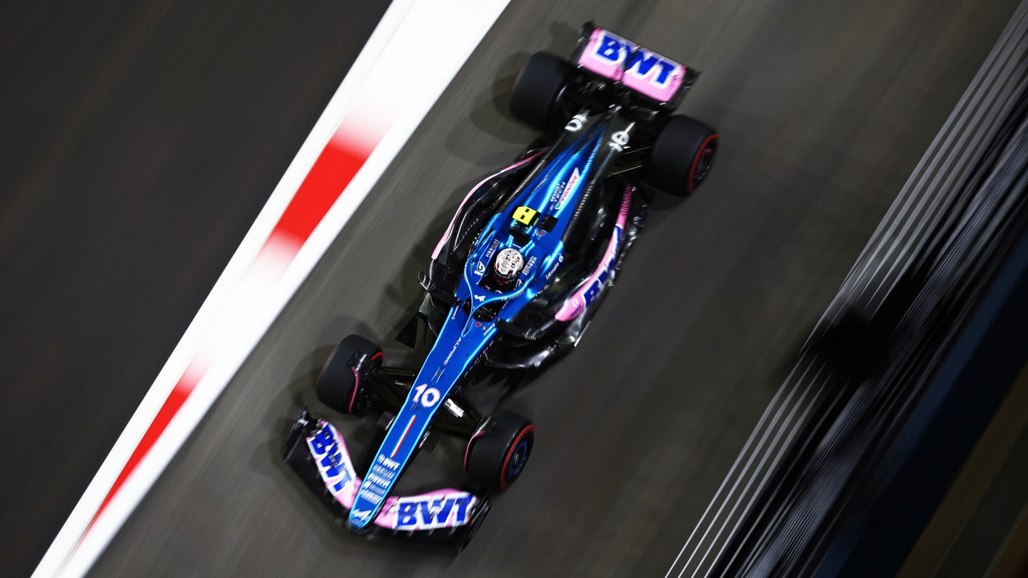 SINGAPORE, SINGAPORE - SEPTEMBER 17: Pierre Gasly of France driving the (10) Alpine F1 A523 Renault on his way to the grid prior to the F1 Grand Prix of Singapore at Marina Bay Street Circuit on September 17, 2023 in Singapore, Singapore. (Photo by Bryn Lennon - Formula 1/Formula 1 via Getty Images)