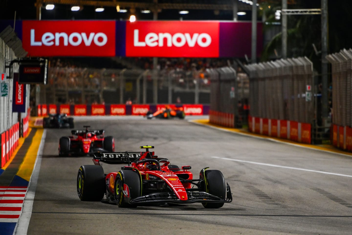 Sainz holds off Norris and fast-charging Mercedes pair to take 