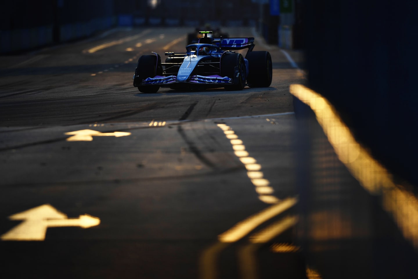SINGAPORE, SINGAPORE - SEPTEMBER 16: Pierre Gasly of France driving the (10) Alpine F1 A523 Renault on track during final practice ahead of the F1 Grand Prix of Singapore at Marina Bay Street Circuit on September 16, 2023 in Singapore, Singapore. (Photo by Rudy Carezzevoli/Getty Images)