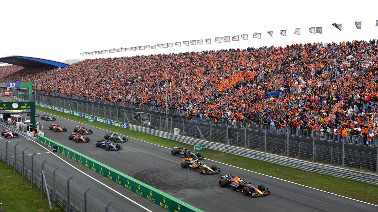 ZANDVOORT, NETHERLANDS - AUGUST 27: Max Verstappen of the Netherlands driving the (1) Oracle Red