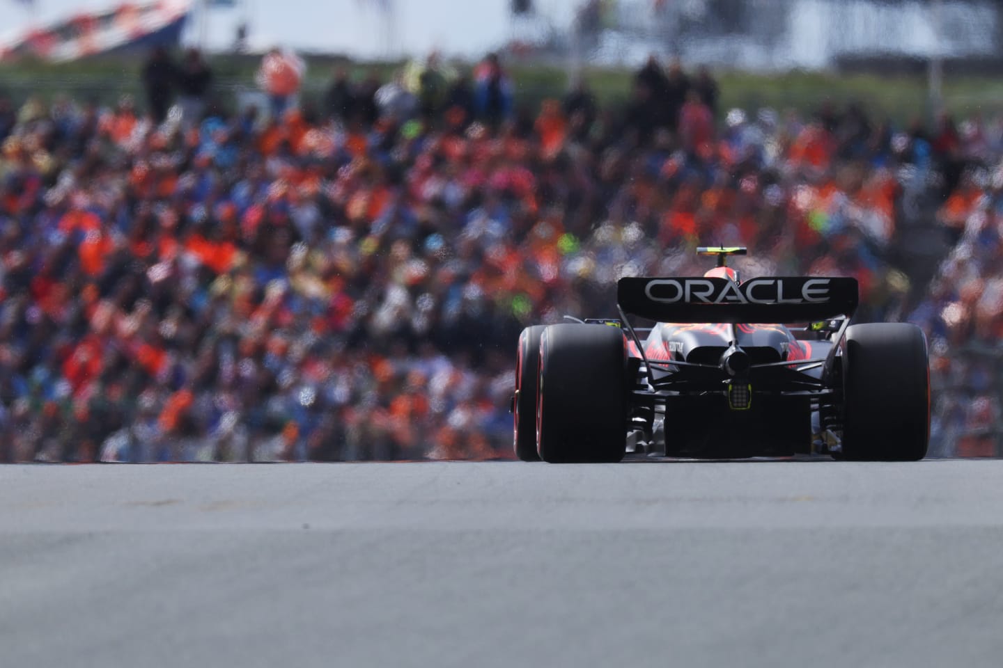 ZANDVOORT, NETHERLANDS - AUGUST 27: Sergio Perez of Mexico driving the (11) Oracle Red Bull Racing