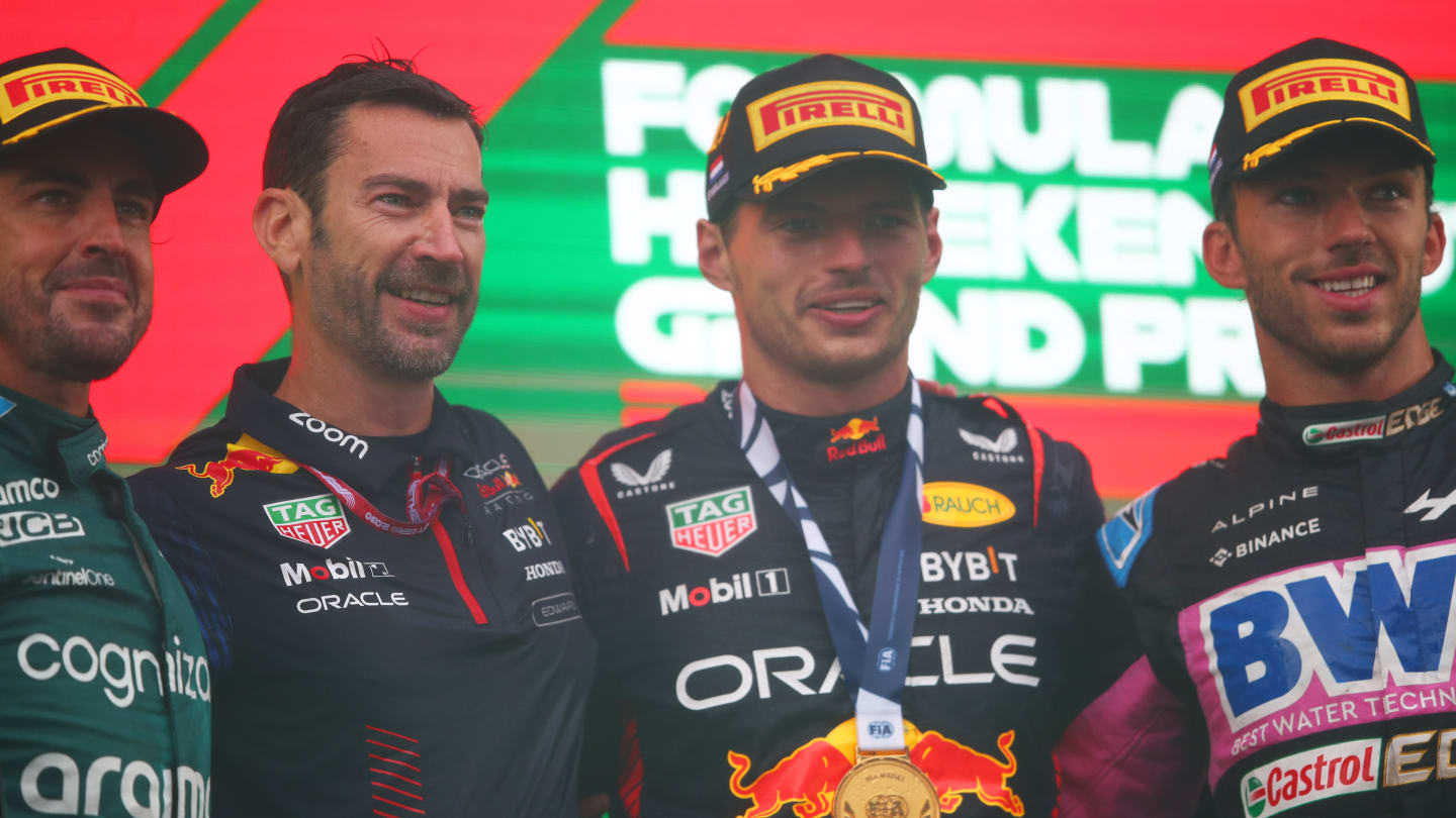 ZANDVOORT, NETHERLANDS - AUGUST 27: Race winner Max Verstappen of the Netherlands and Oracle Red