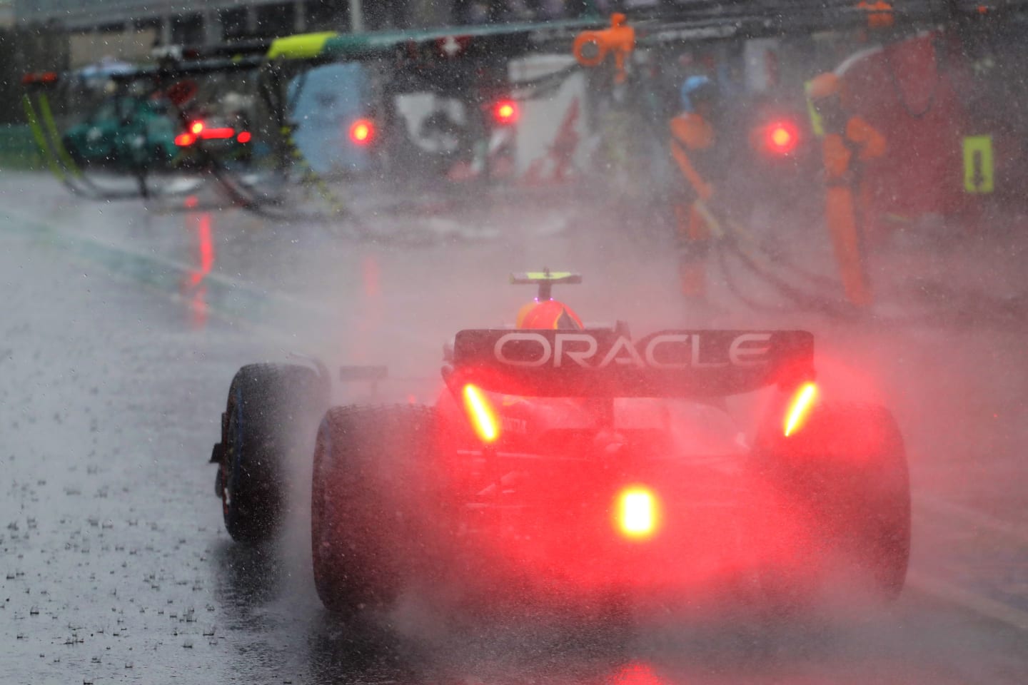 ZANDVOORT, NETHERLANDS - AUGUST 27: Sergio Perez of Mexico driving the (11) Oracle Red Bull Racing