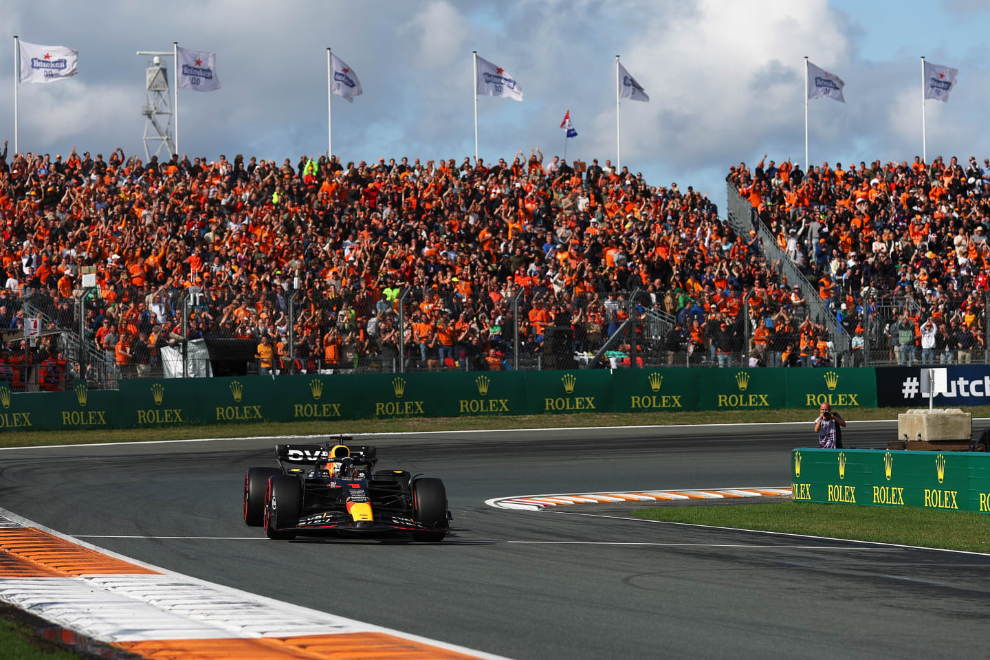 ZANDVOORT, NETHERLANDS - AUGUST 26: Pole position qualifier Max Verstappen of the Netherlands