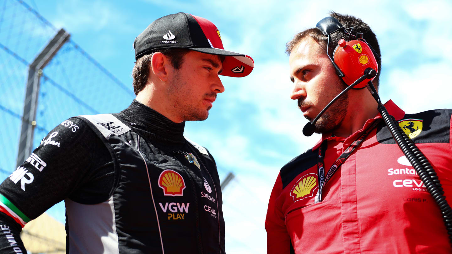 AUSTIN, TEXAS - OCTOBER 22: Charles Leclerc of Monaco and Ferrari prepares to drive on the grid