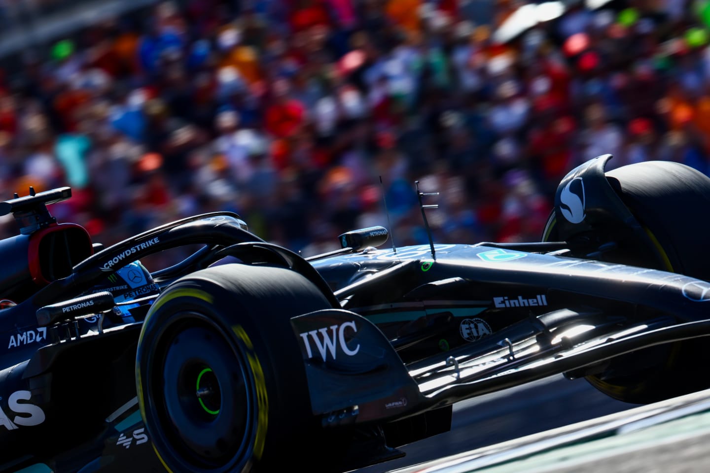 AUSTIN, TEXAS - OCTOBER 22: George Russell of Great Britain driving the (63) Mercedes AMG Petronas