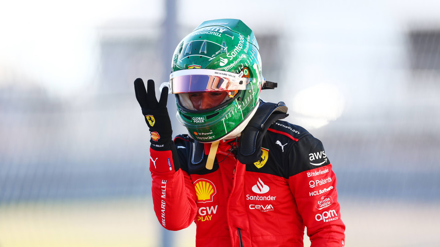 AUSTIN, TEXAS - OCTOBER 20: Pole position qualifier Charles Leclerc of Monaco and Ferrari