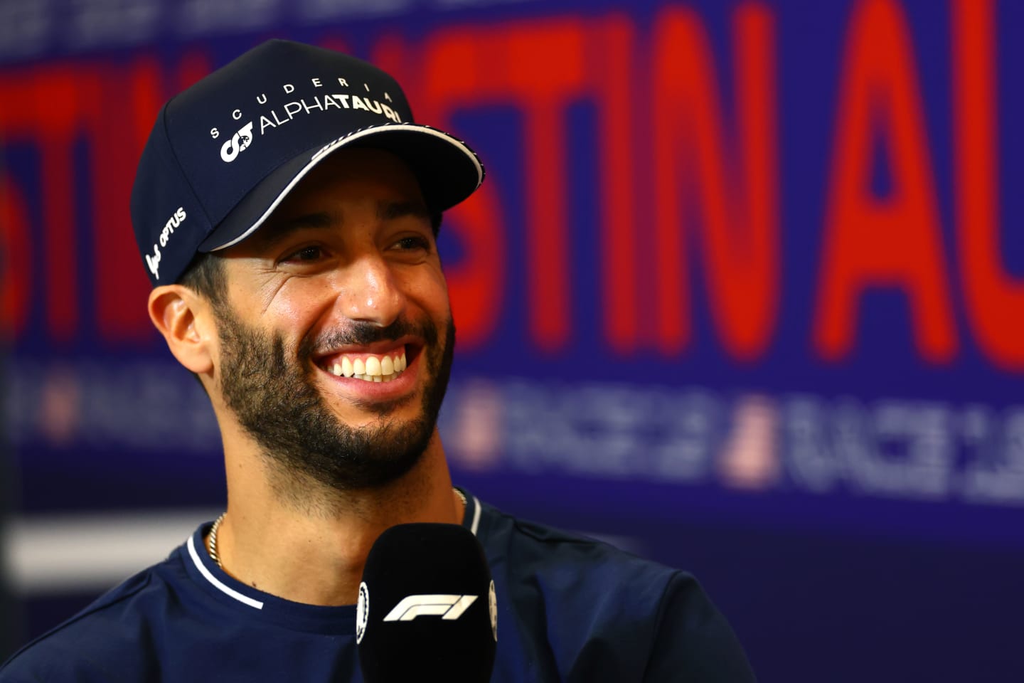 AUSTIN, TEXAS - OCTOBER 19: Daniel Ricciardo of Australia and Scuderia AlphaTauri attends the Drivers Press Conference during previews ahead of the F1 Grand Prix of United States at Circuit of The Americas on October 19, 2023 in Austin, Texas. (Photo by Dan Istitene/Getty Images)