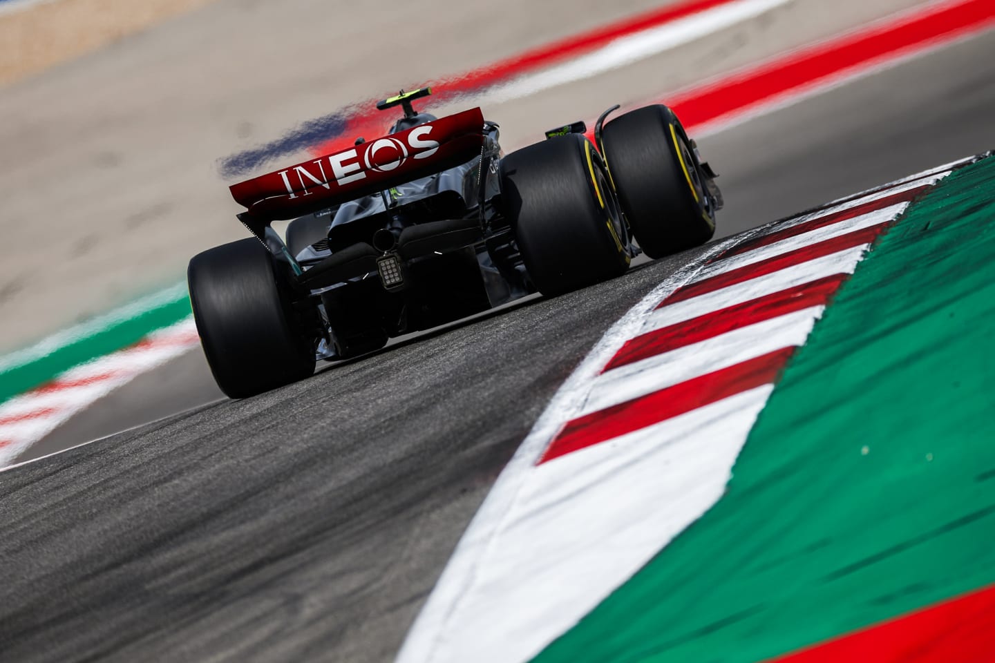 AUSTIN, TEXAS - OCTOBER 21: Lewis Hamilton of Great Britain driving the (44) Mercedes AMG Petronas