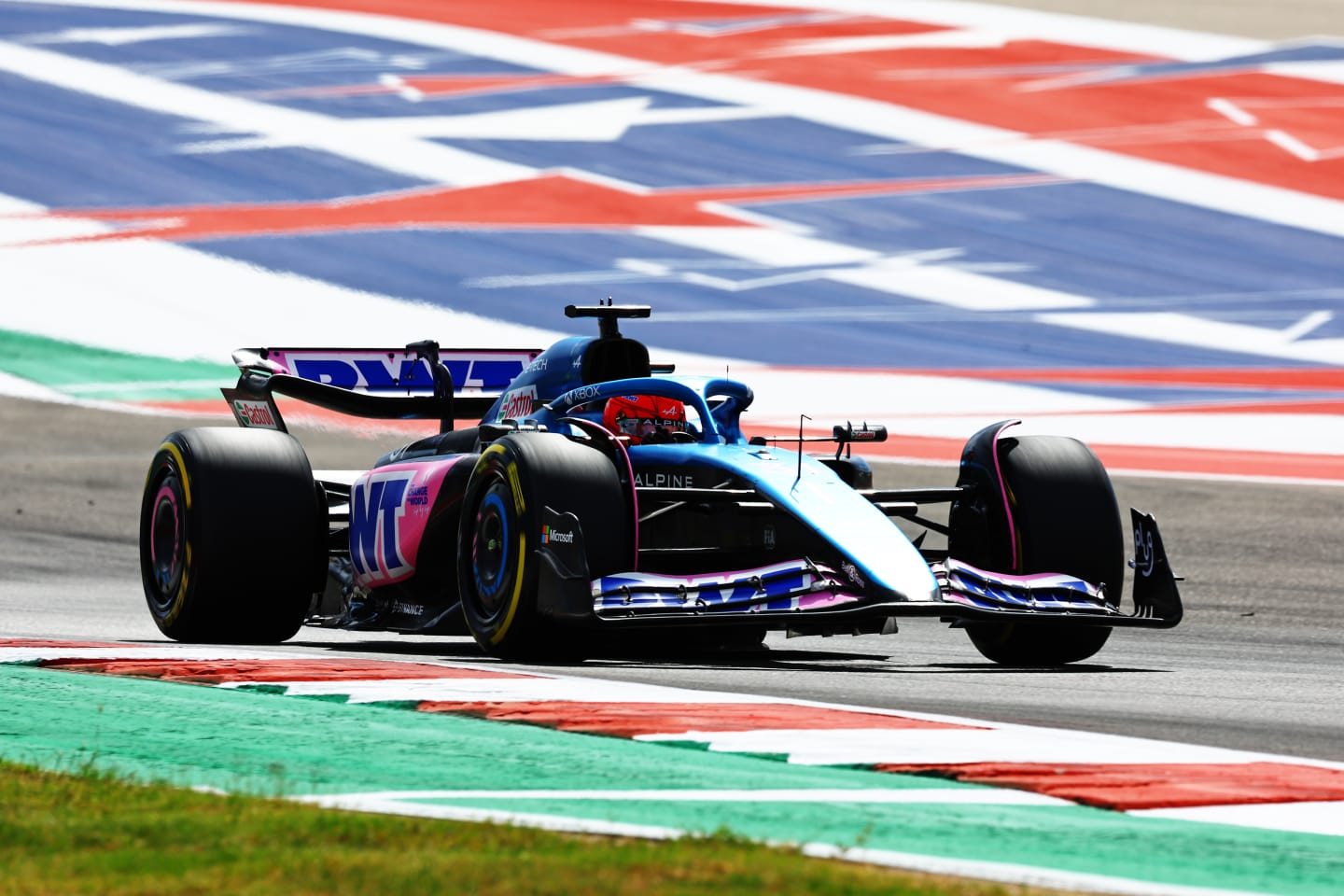 AUSTIN, TEXAS - OCTOBER 21: Esteban Ocon of France driving the (31) Alpine F1 A523 Renault on track during the Sprint Shootout ahead of the F1 Grand Prix of United States at Circuit of The Americas on October 21, 2023 in Austin, Texas. (Photo by Mark Thompson/Getty Images)