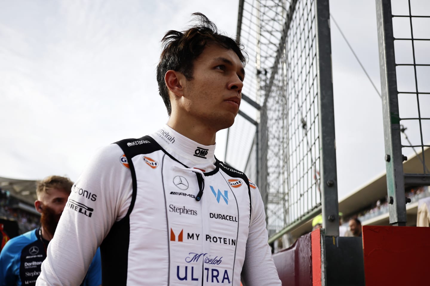AUSTIN, TEXAS - OCTOBER 21: Alexander Albon of Thailand and Williams prepares to drive on the grid prior to the Sprint ahead of the F1 Grand Prix of United States at Circuit of The Americas on October 21, 2023 in Austin, Texas. (Photo by Chris Graythen/Getty Images)