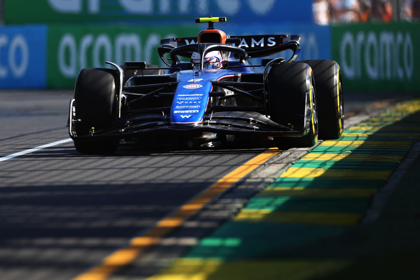 MELBOURNE, AUSTRALIA - MARCH 22: Logan Sargeant of United States driving the (2) Williams FW46