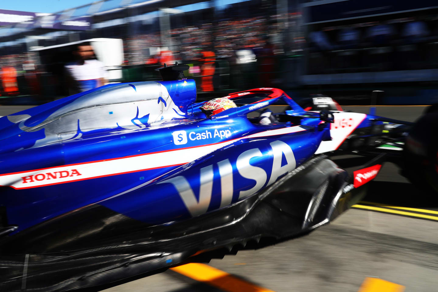 MELBOURNE, AUSTRALIA - MARCH 23: Daniel Ricciardo of Australia driving the (3) Visa Cash App RB
